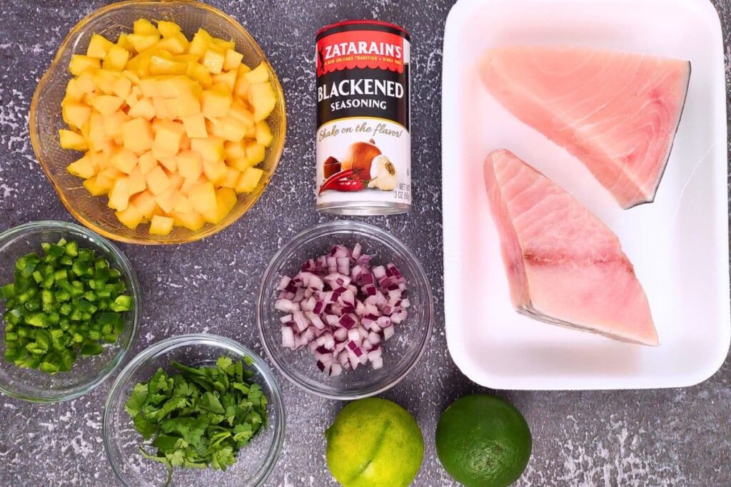 ingredients to make blackened cajun air fryer swordfish steak