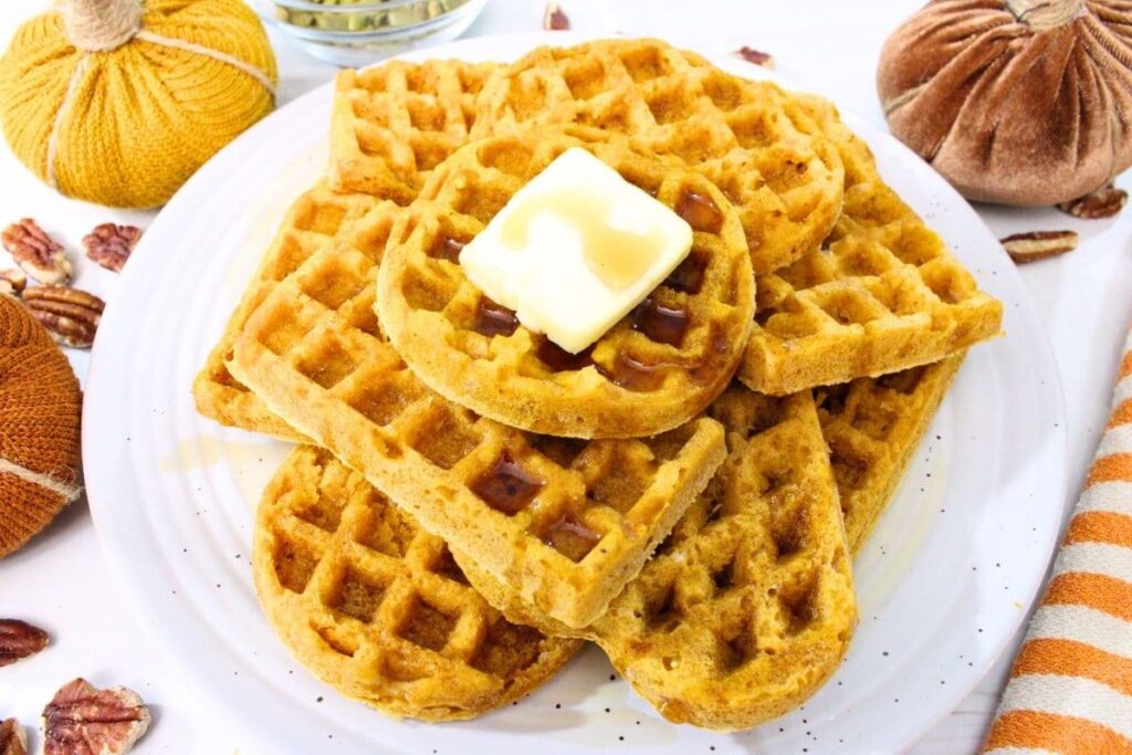 3 ingredient pumpkin waffles in the air fryer dinners done quick
