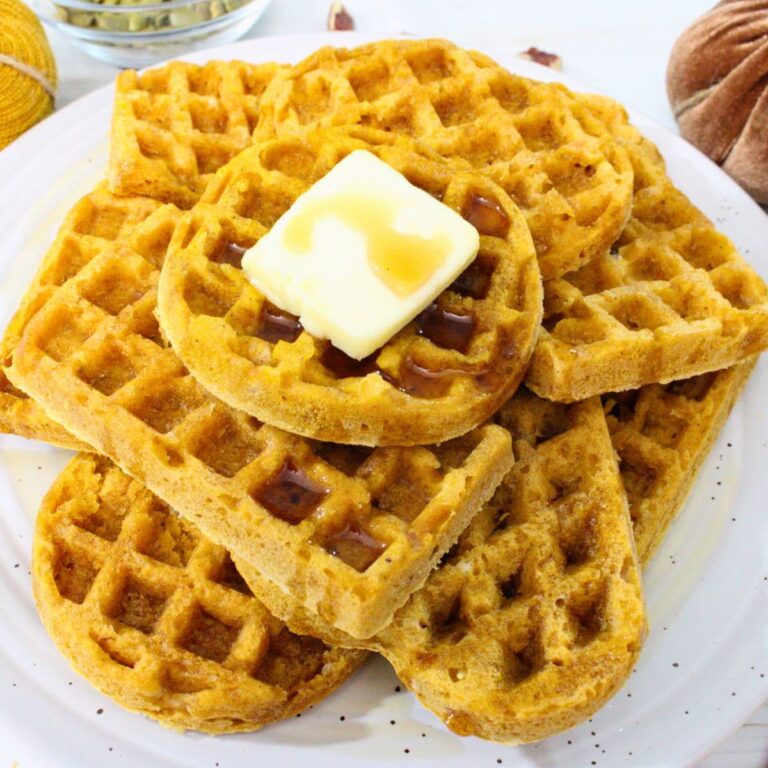 3 ingredient pumpkin waffles in the air fryer dinners done quick featured image