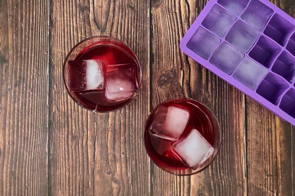add ice cubes to your vodka cranberry mix