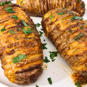 air fryer hasselback potatoes with cheese recipe dinners done quick featured image
