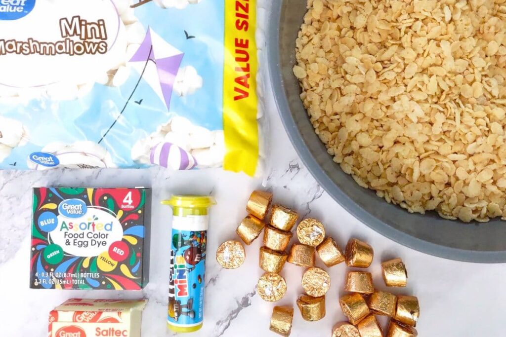 ingredients to make pumpkin rice krispie treats at home