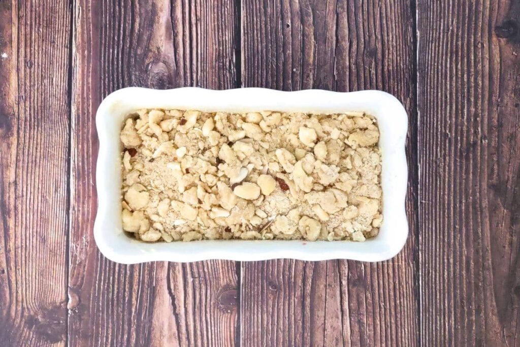 top your coffee cake with crumble mixture