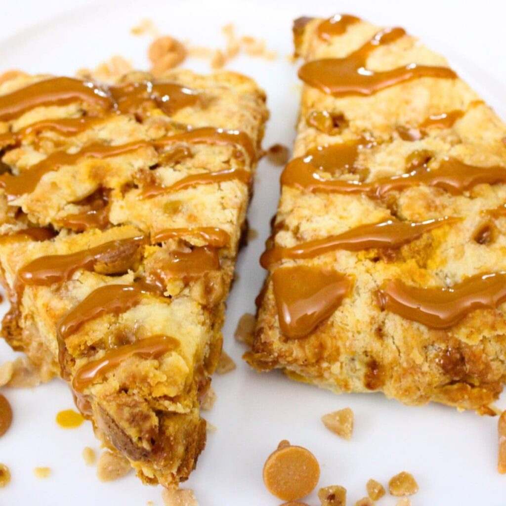 air fryer caramel toffee scones recipe dinners done quick featured image