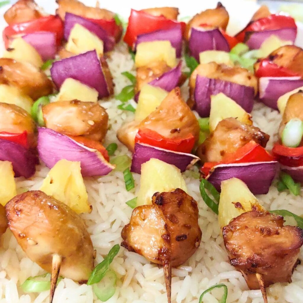 Hawaiian Teriyaki Chicken Pineapple Kabobs Air Fryer Recipe Dinners