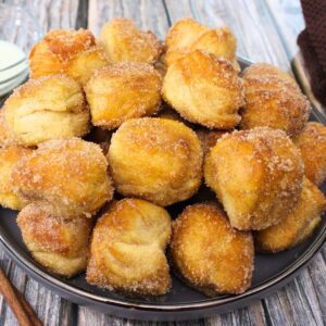 air fryer cinnamon roll bites with canned biscuits recipe dinners done quick featured image