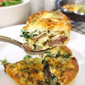 air fryer crustless steak and spinach mini quiche recipe dinners done quick featured image