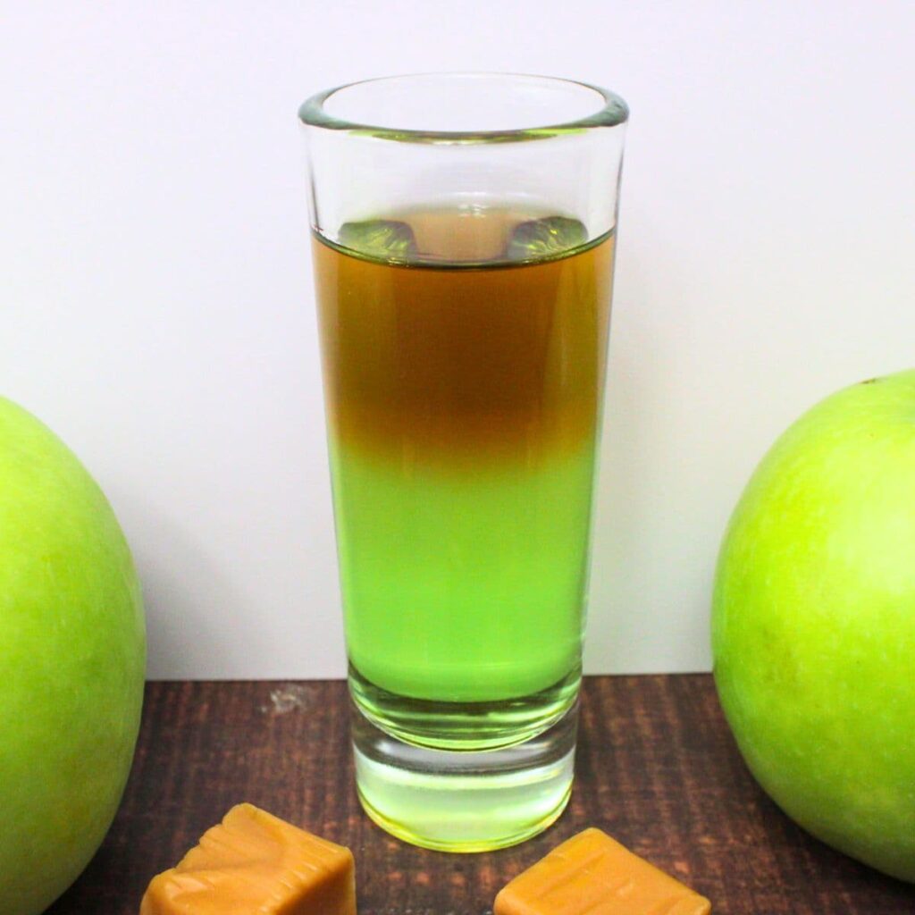 caramel apple shot with crown cocktail recipe dinners done quick featured image