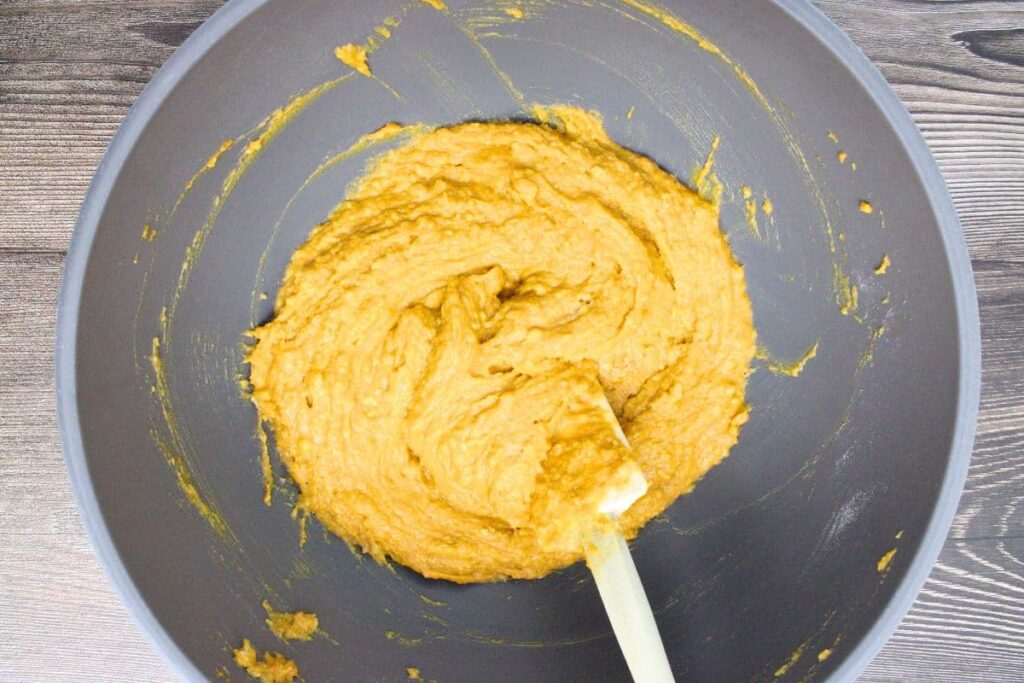 combine all pumpkin muffin ingredients in a mixing bowl
