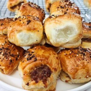 homemade air fryer sausage rolls in puff pastry dinners done quick featured image