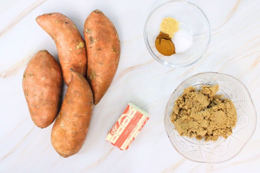 ingredients to make air fryer candied yams