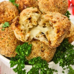 mozzarella arancini rice balls in the air fryer dinners done quick featured image