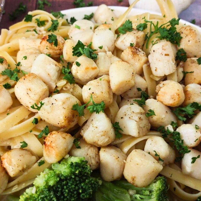 Air Fryer Frozen Scallops in Garlic Butter Sauce Dinners Done Quick