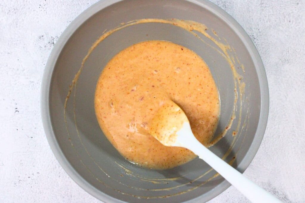 mix up bang bang sauce in a separate bowl