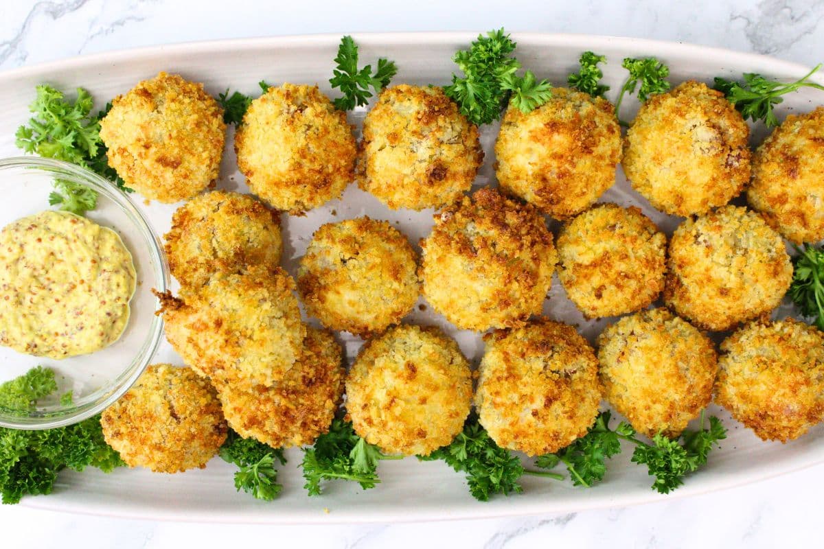 Air Fryer Sauerkraut Balls w/ Bacon Crispy Good Luck Bites Dinners Done Quick