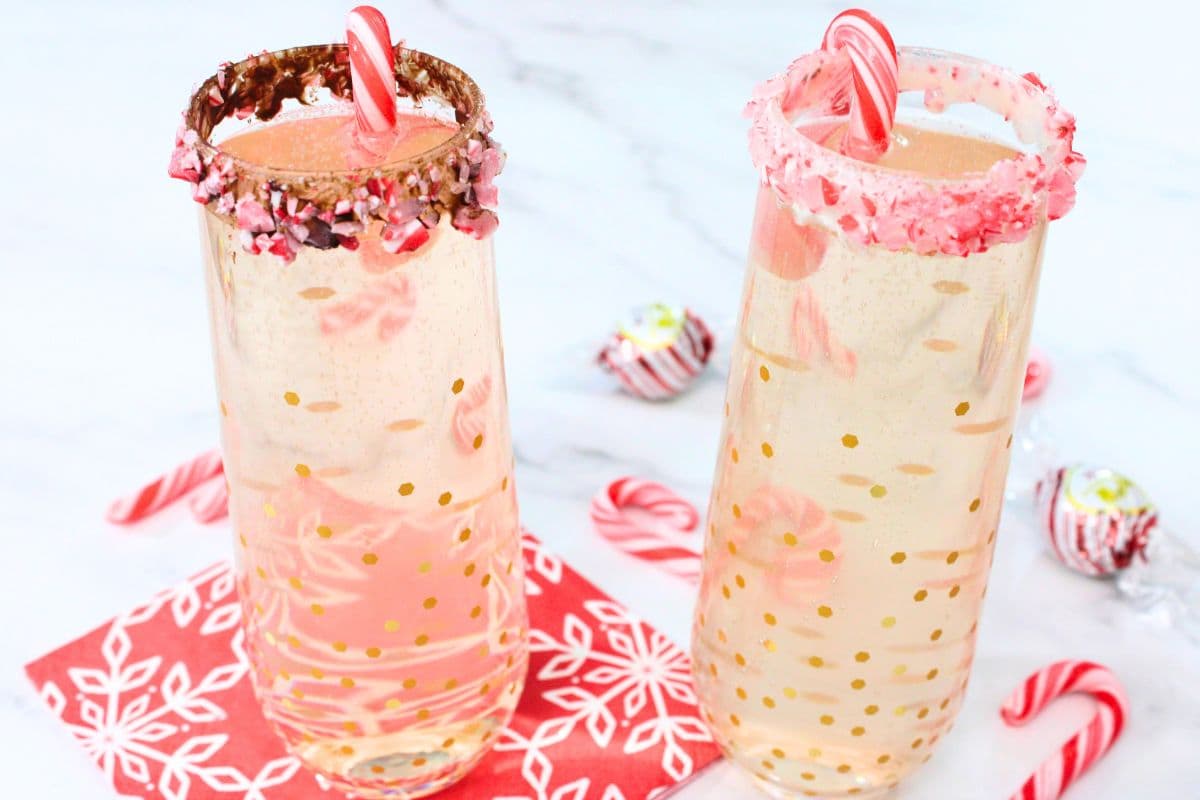 Peppermint Bark Mimosa Festive Holiday Brunch Cocktail! Dinners Done