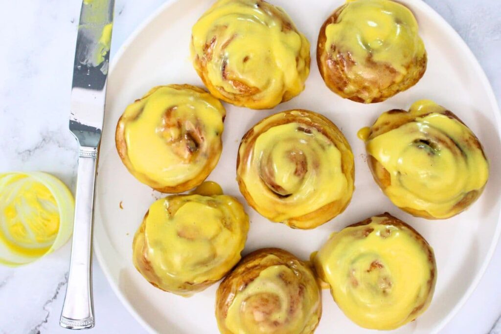 use the included icing on top of the air fryer orange rolls