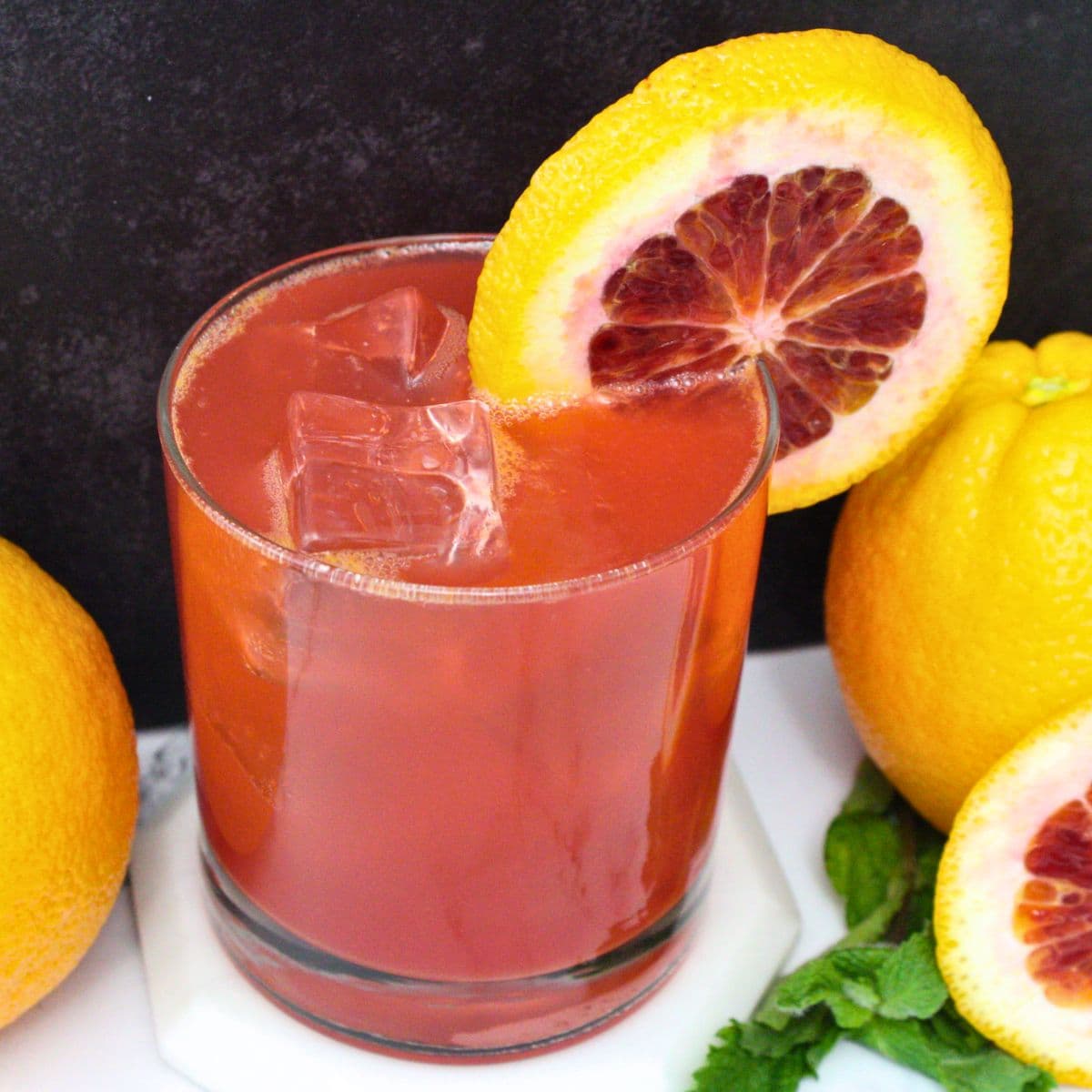 Blood Orange Gin Fizz w/ Campari: Simple Winter Cocktail