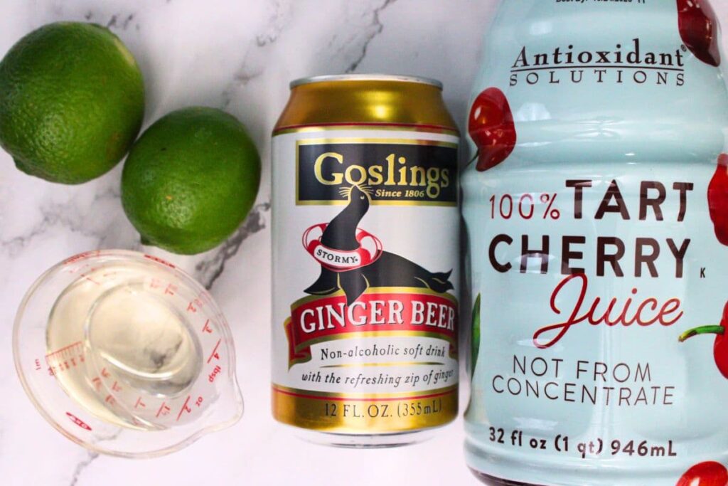 ingredients to make chocolate cherry mule