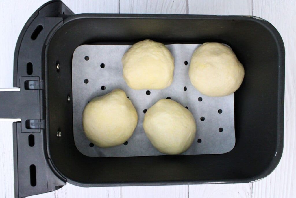place pizza bombs in air fryer basket
