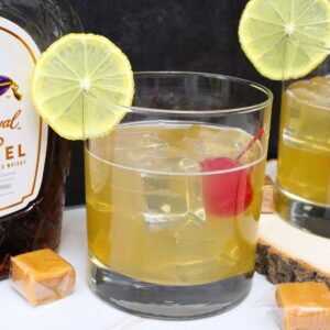 salted caramel whiskey sour cocktail recipe dinners done quick featured image
