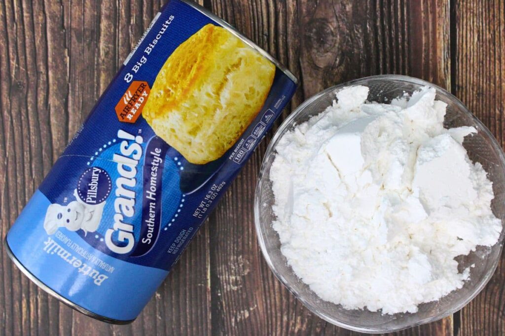 ingredients to make air fryer beignets with biscuits