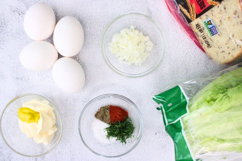 ingredients to make air fryer egg salad