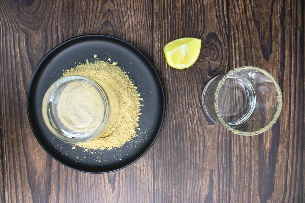 rim your glass with crushed graham cracker crumbs