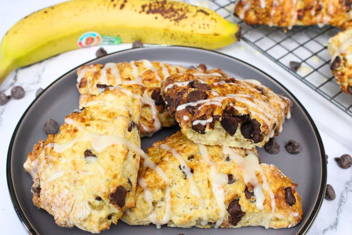 Air Fryer Banana Chocolate Chip Scones Sweet Treat! Dinners Done Quick