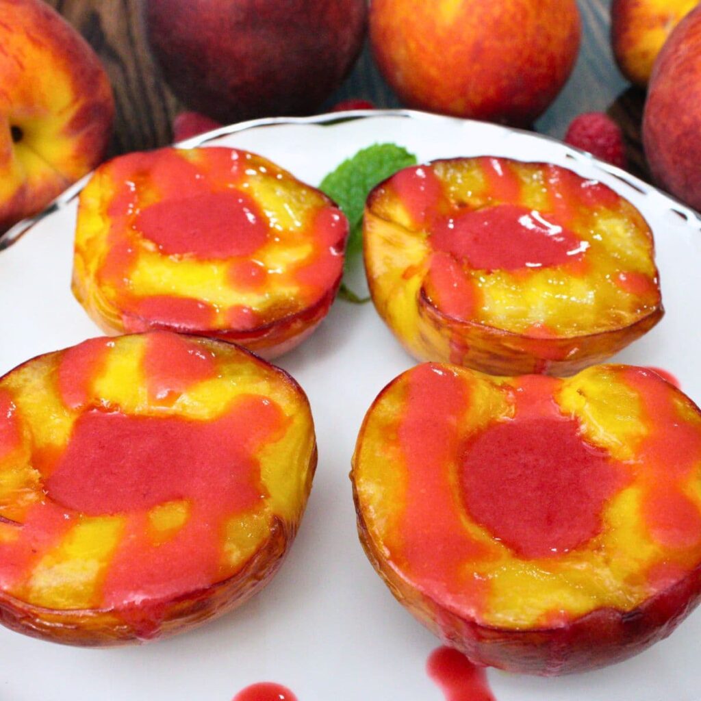 air fryer grilled peaches recipe dinners done quick featured image