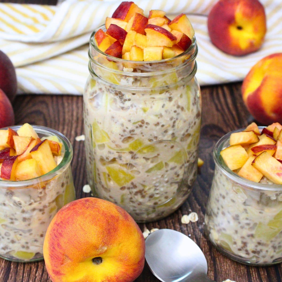 canned peach overnight oats recipe dinners done quick featured image