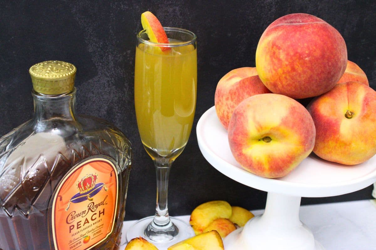 Crown Peach Mimosa Easy 3 Ingredient Cocktail! Dinners Done Quick