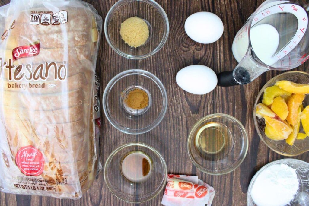 ingredients to make crown royal peach whiskey french toast