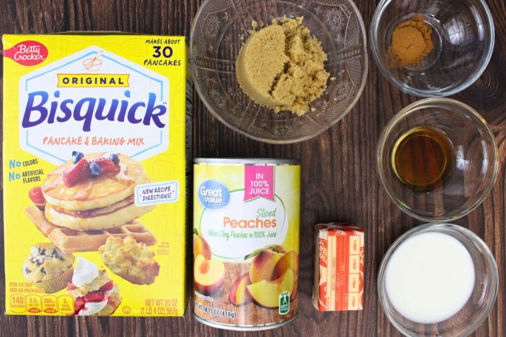 ingredients to make peach cobbler in the microwave