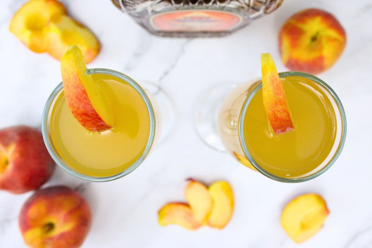 Crown Peach Mimosa Easy 3 Ingredient Cocktail! Dinners Done Quick