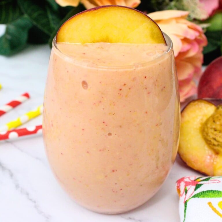 peach strawberry mango smoothie recipe dinners done quick featured image