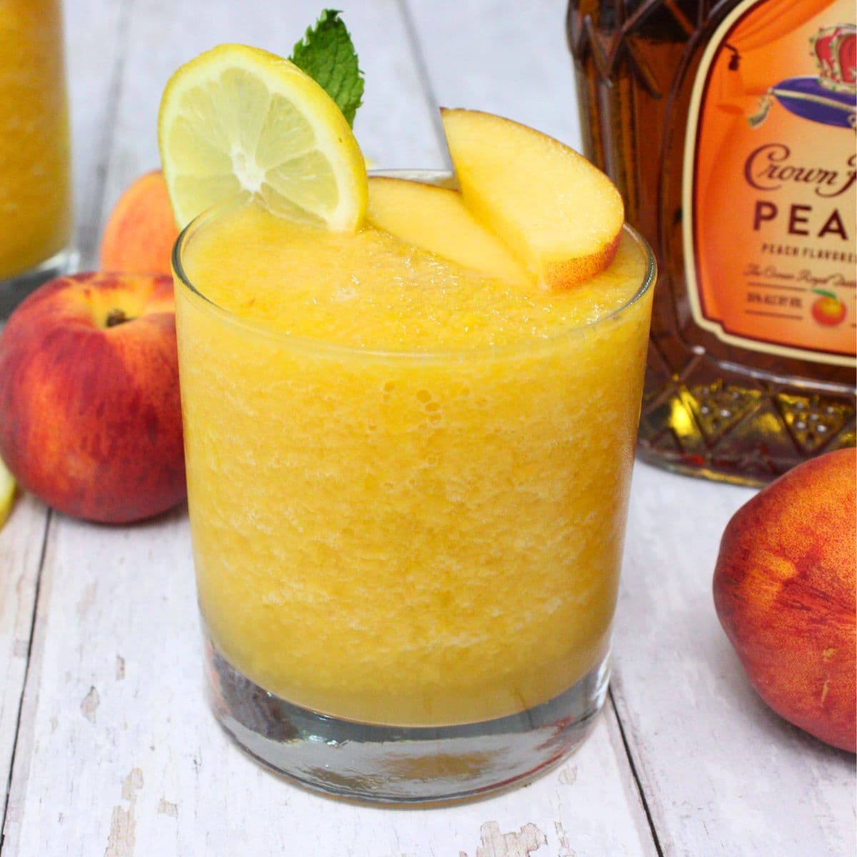 slushy crown peach lemonade cocktail recipe dinners done quick featured image