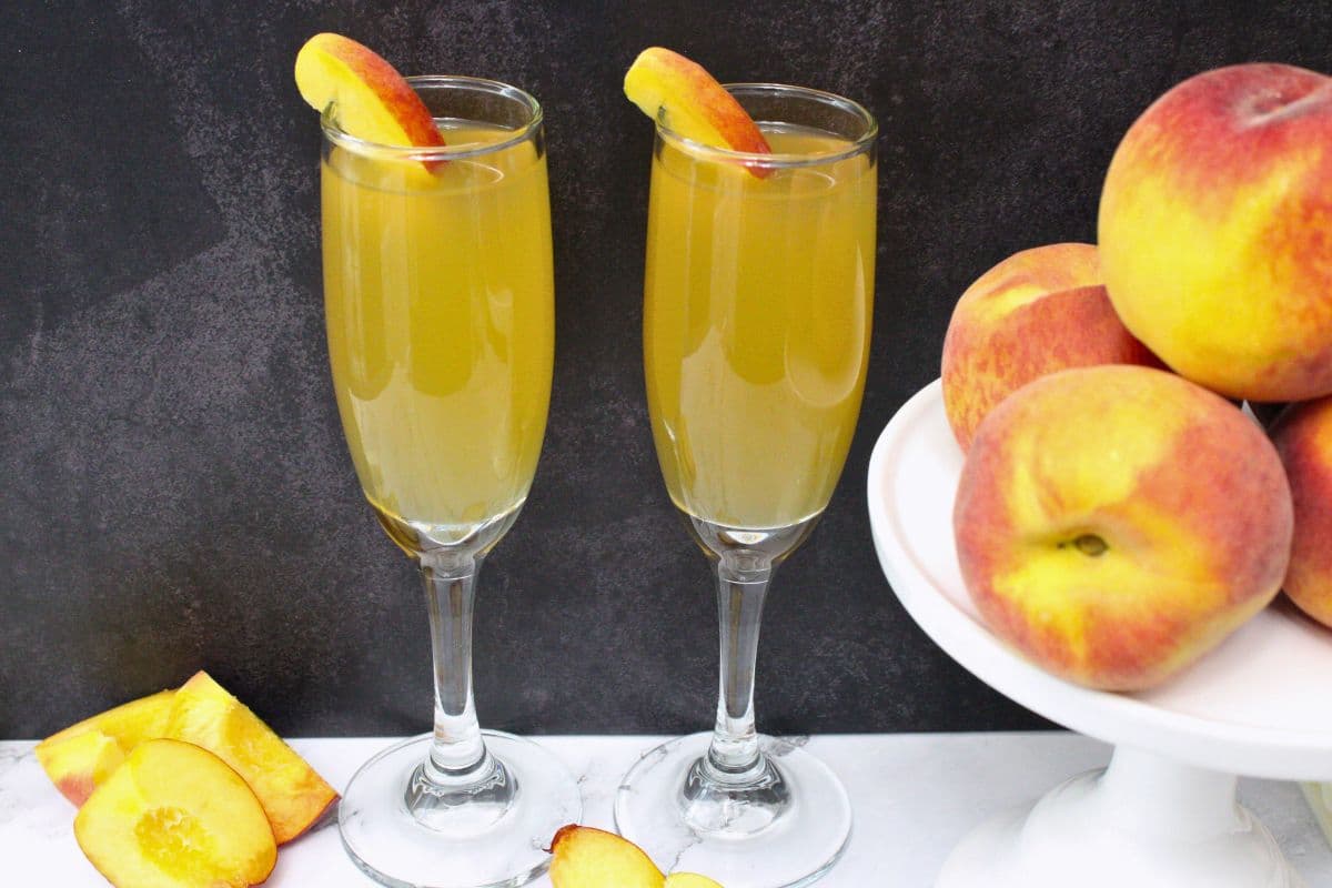 Crown Peach Mimosa Easy 3 Ingredient Cocktail! Dinners Done Quick