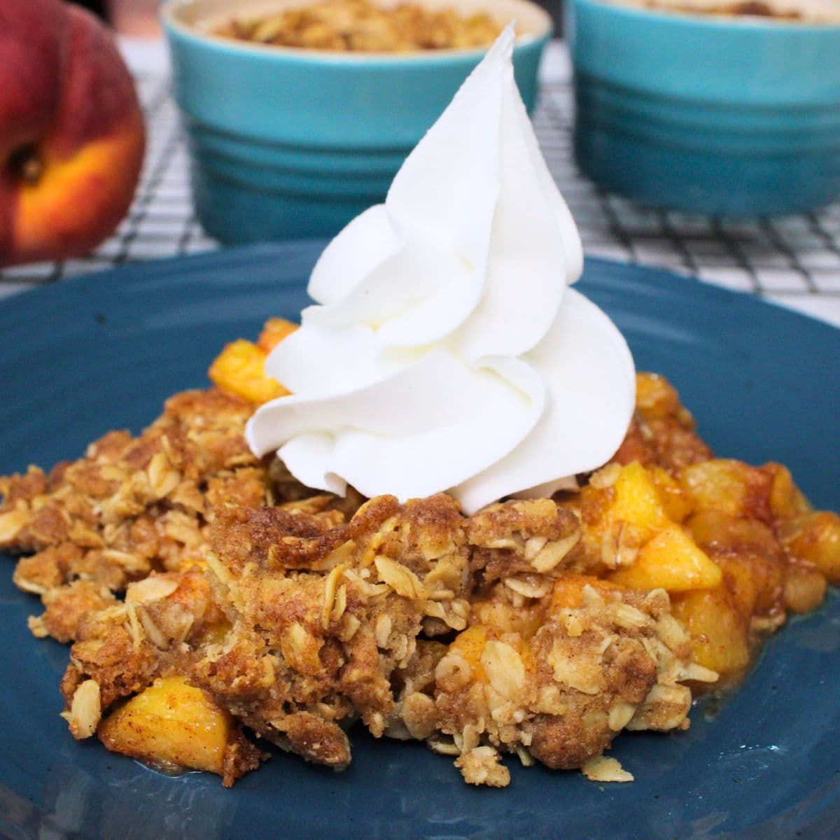 air fryer peach crisp recipe dinners done quick featured image