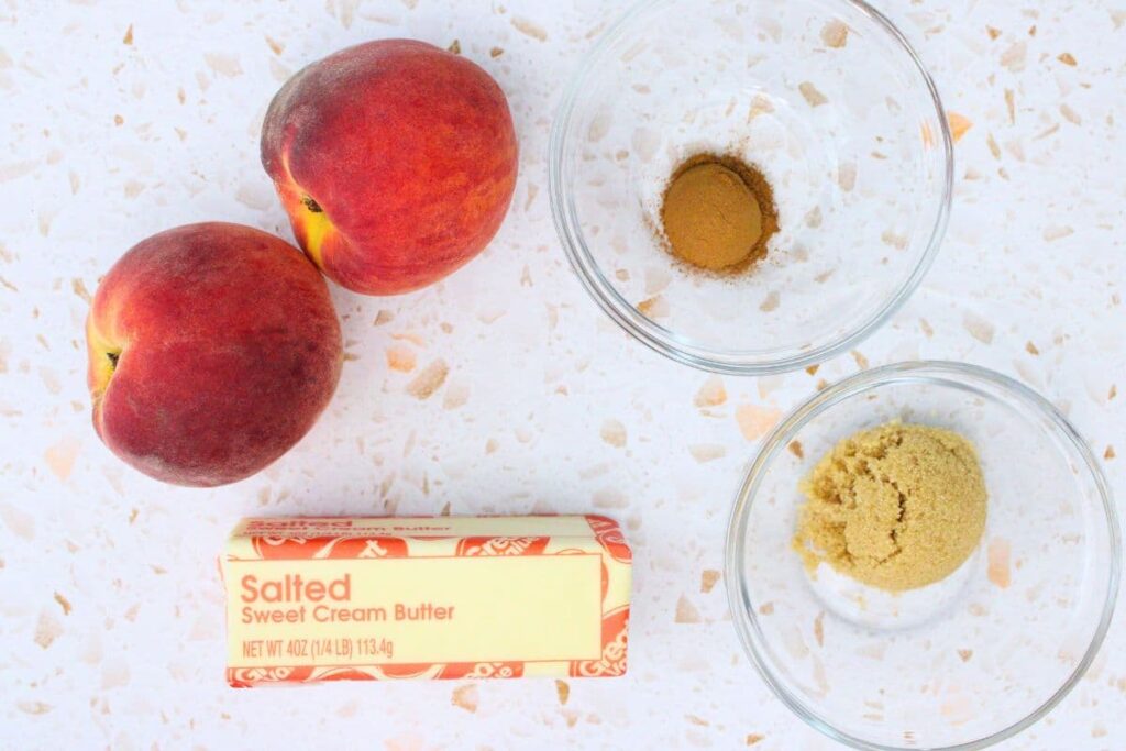 ingredients to make microwave baked peaches