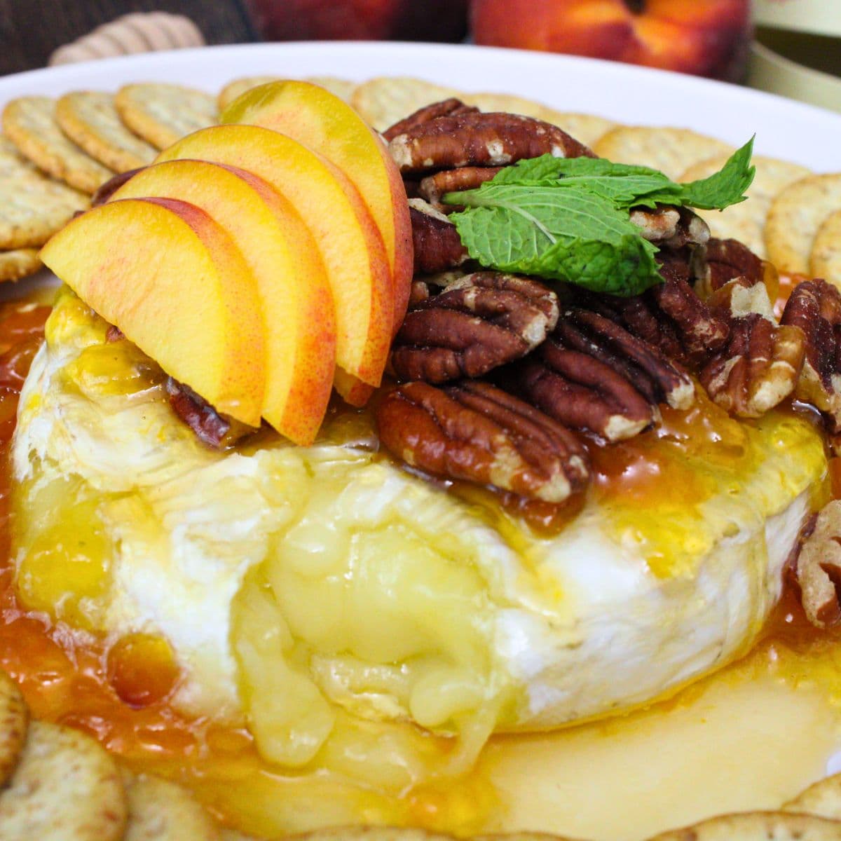 air fryer baked brie with peach jam recipe dinners done quick featured image