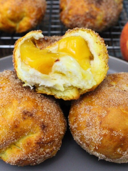 air fryer peach pie biscuit bombs recipe dinners done quick featured image