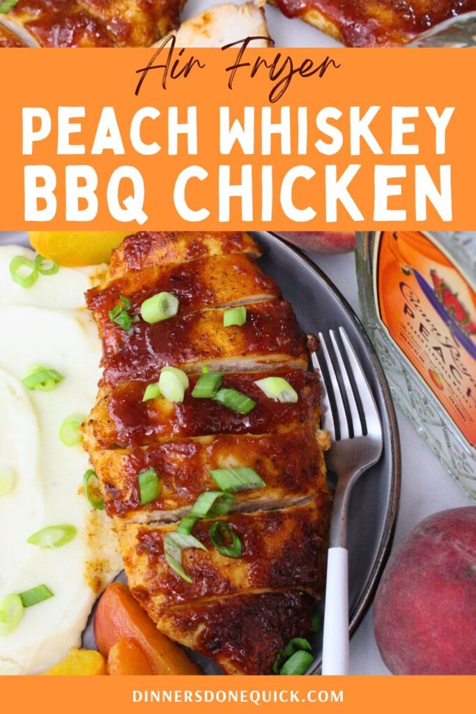 air fryer peach whiskey bbq chicken recipe dinners done quick pinterest