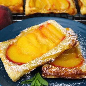 air fryer upside down peach puff pastry recipe dinners done quick featured image