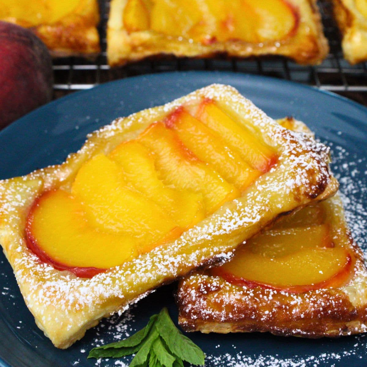 air fryer upside down peach puff pastry recipe dinners done quick featured image