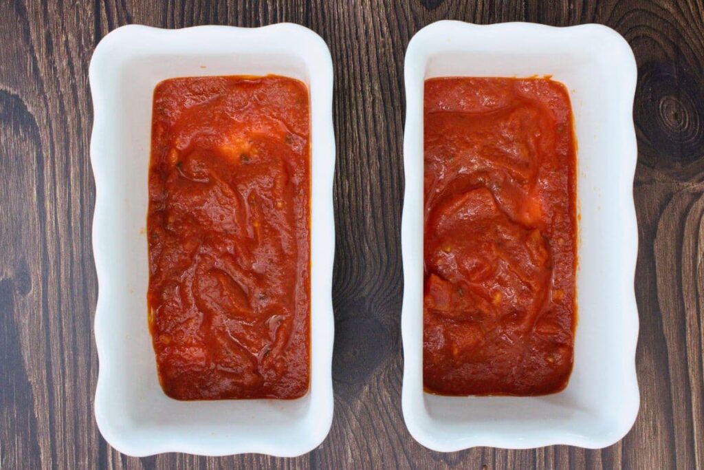 add pasta sauce to an oven safe dish