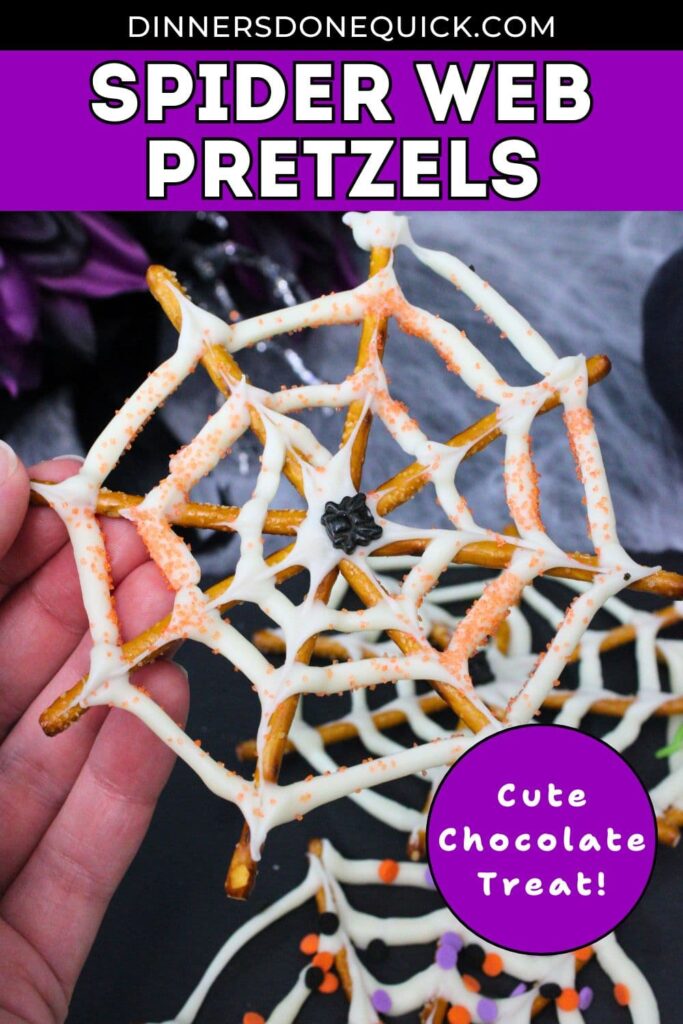 chocolate spider web pretzels recipe dinners done quick pinterest