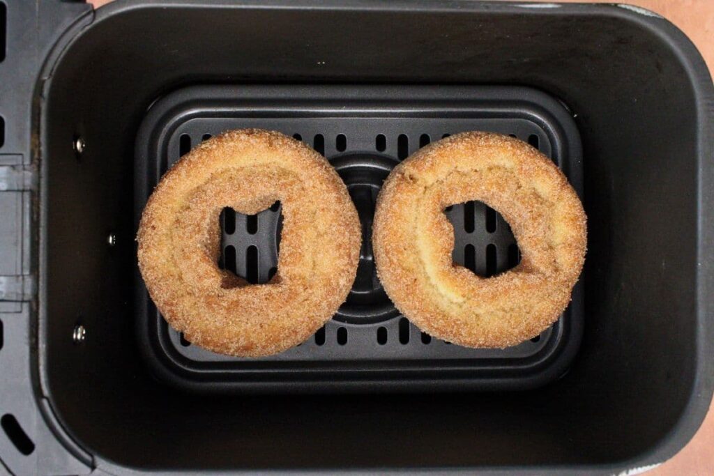 place trader joes apple cider donuts in air fryer basket