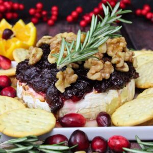 cranberry baked brie with walnuts air fryer recipe dinners done quick featured image