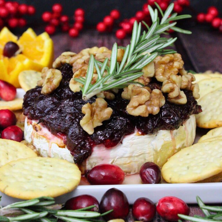 cranberry baked brie with walnuts air fryer recipe dinners done quick featured image